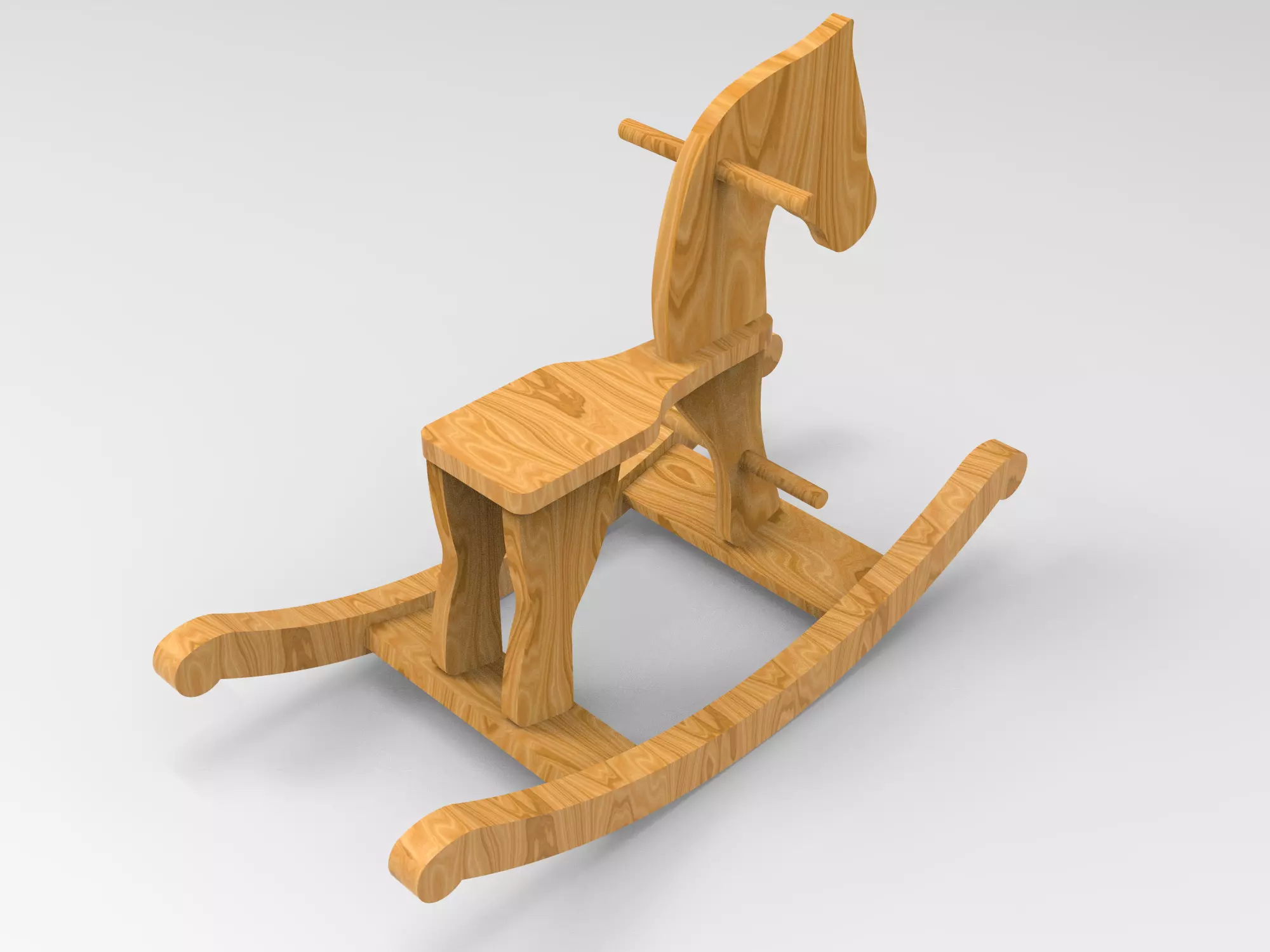Rocking Horse Low-poly 3D model_0