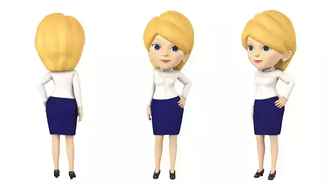 Cartoon  Women  office worker  rigged