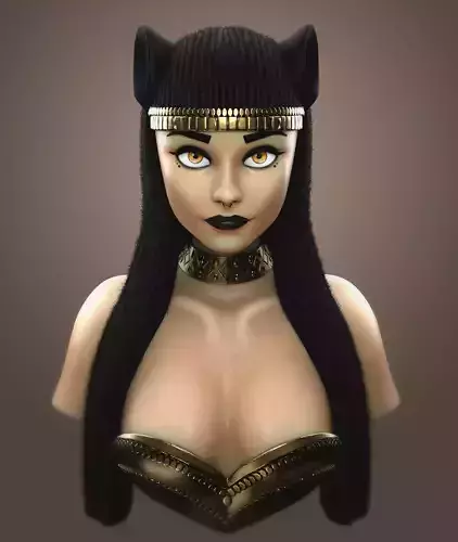 Bastet Egyptian Goddess Bust 3D Print