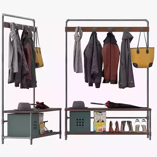 Pipeline Coat Rack 3D model