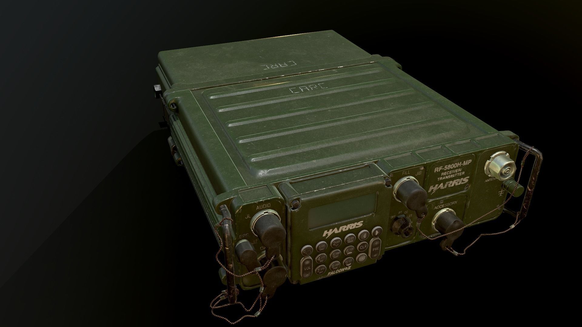 Harris rf-5800h-mp radio station Low-poly 3D model_4