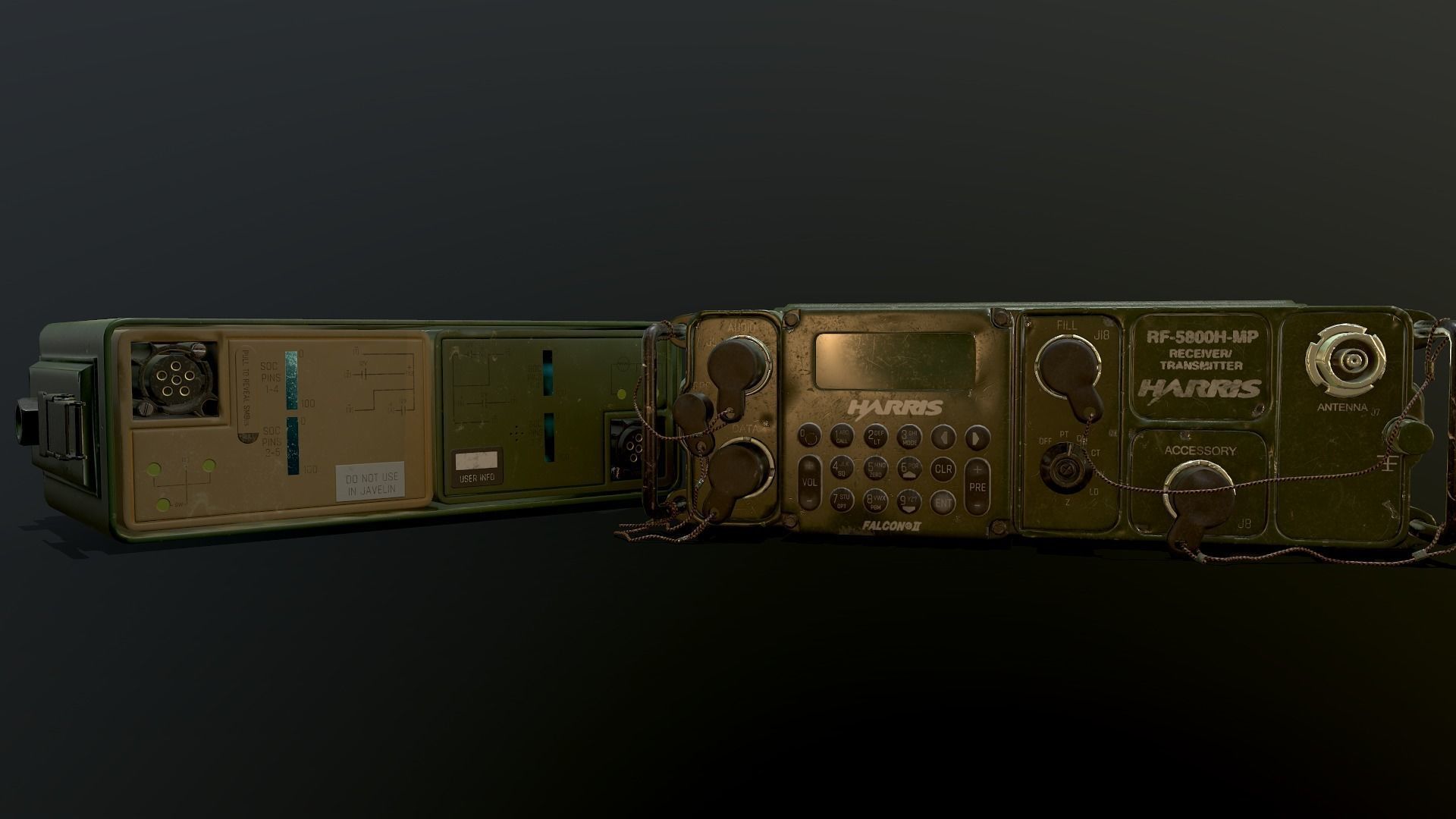 Harris rf-5800h-mp radio station Low-poly 3D model_6