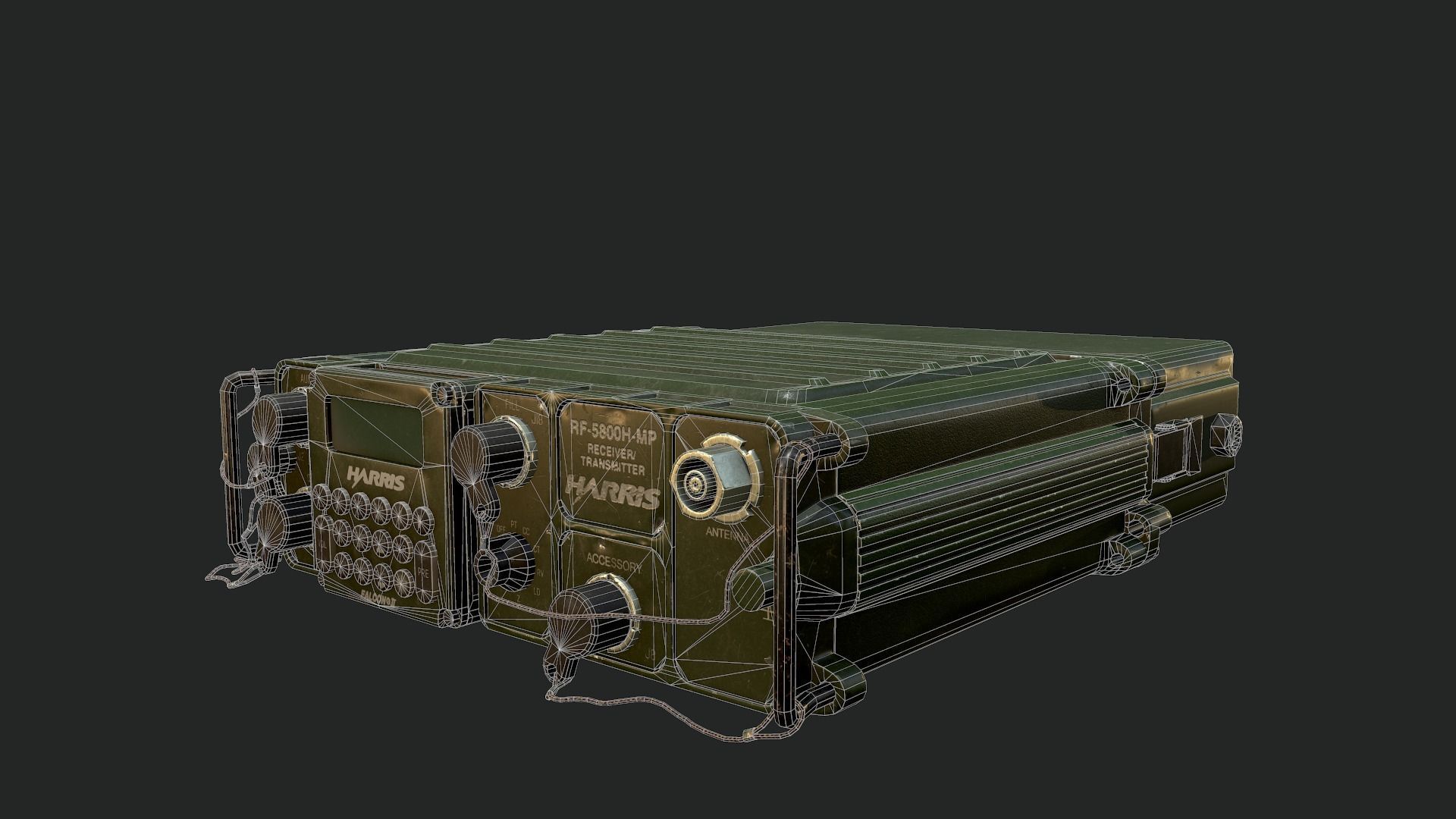 Harris rf-5800h-mp radio station Low-poly 3D model_2