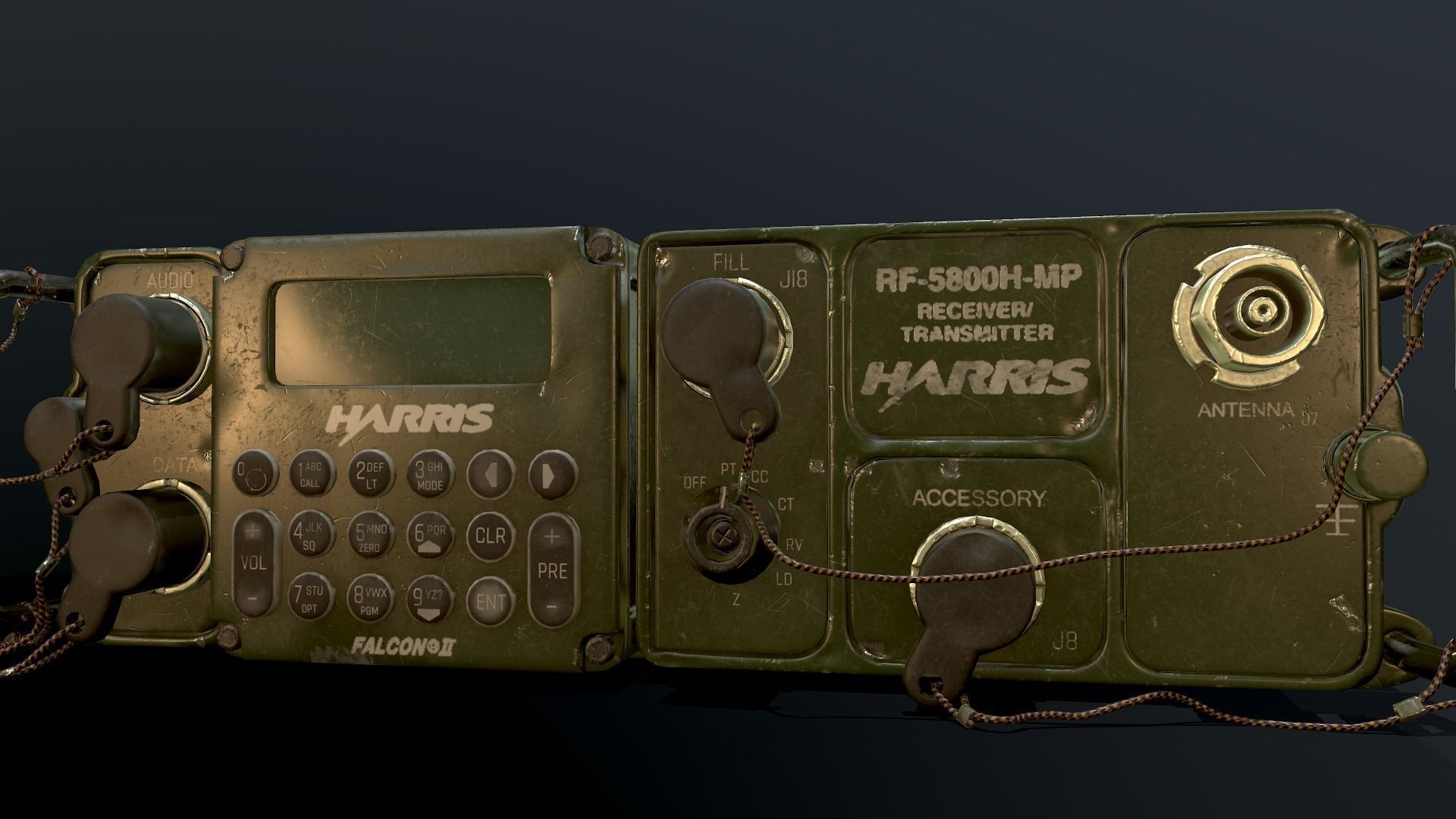 Harris rf-5800h-mp radio station Low-poly 3D model_0