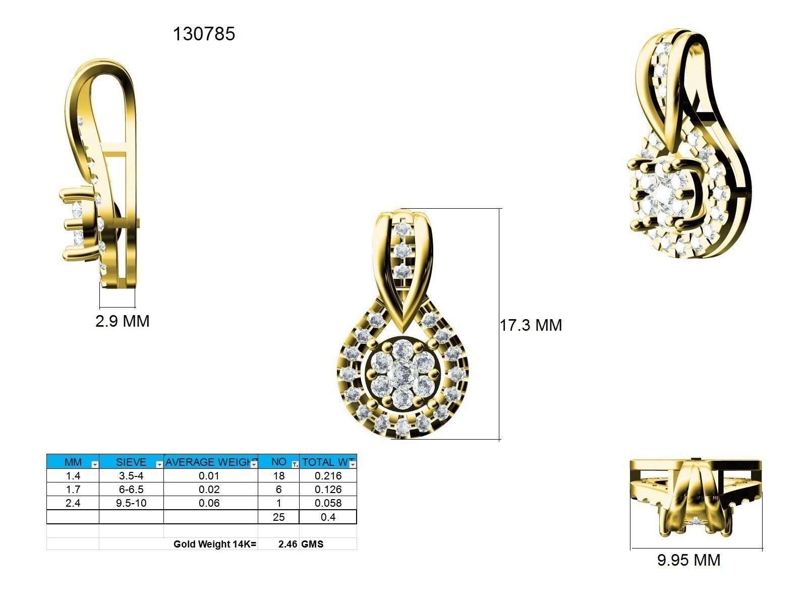 Women pendant 3dm stl render detail 3D print model_9