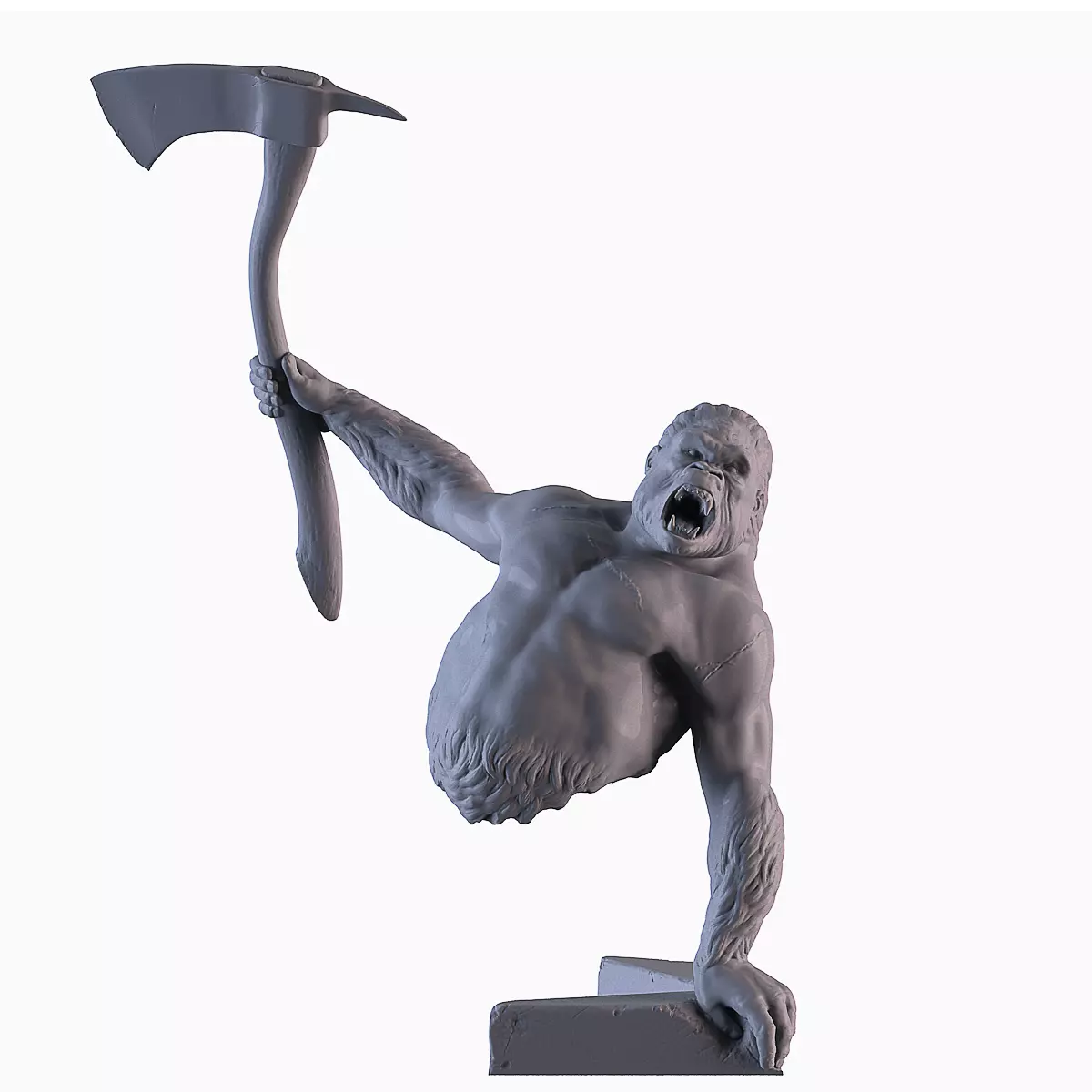 Gorilla Attack Statue 3D print model