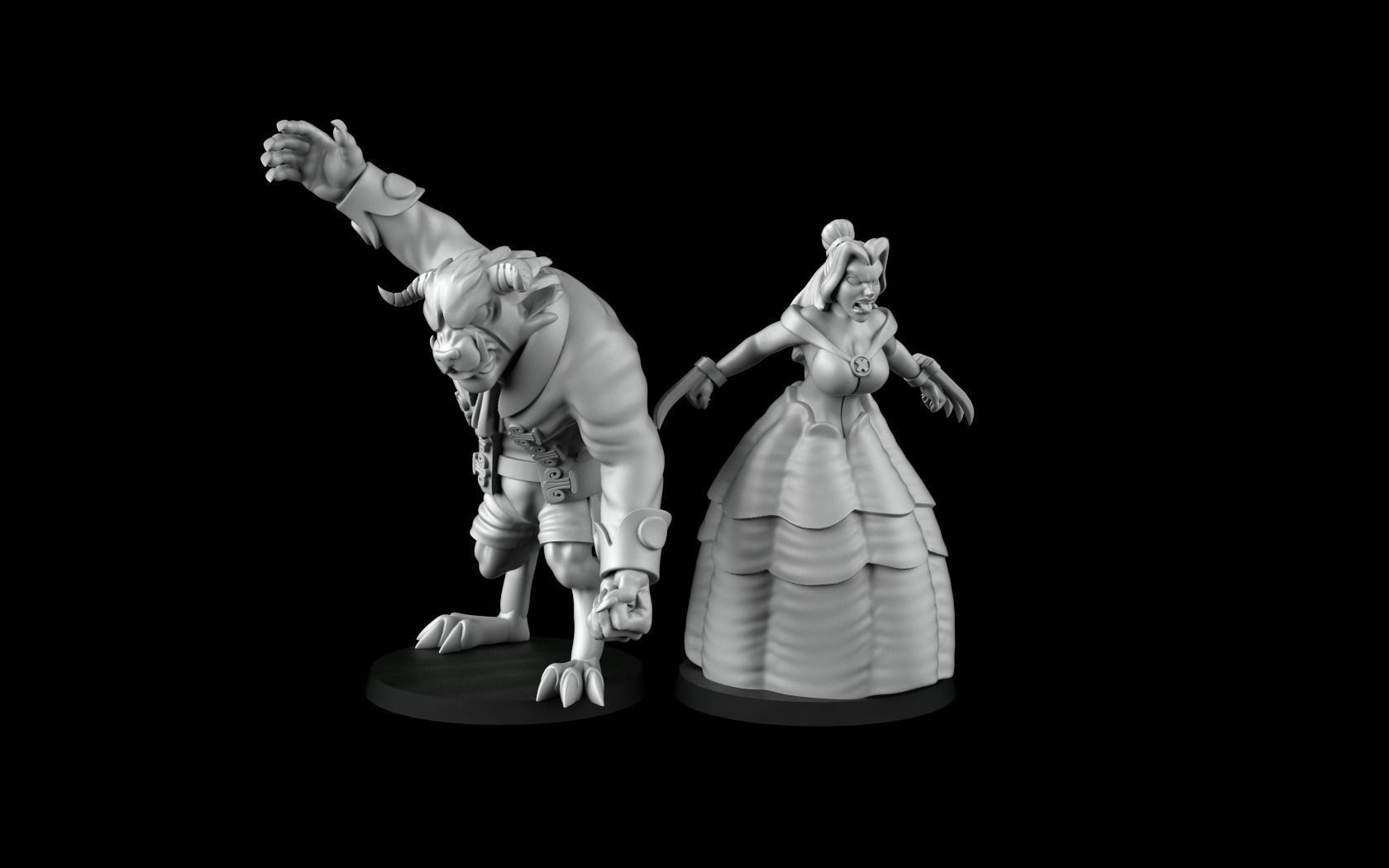 Beauty and the Beast 3D print model_2