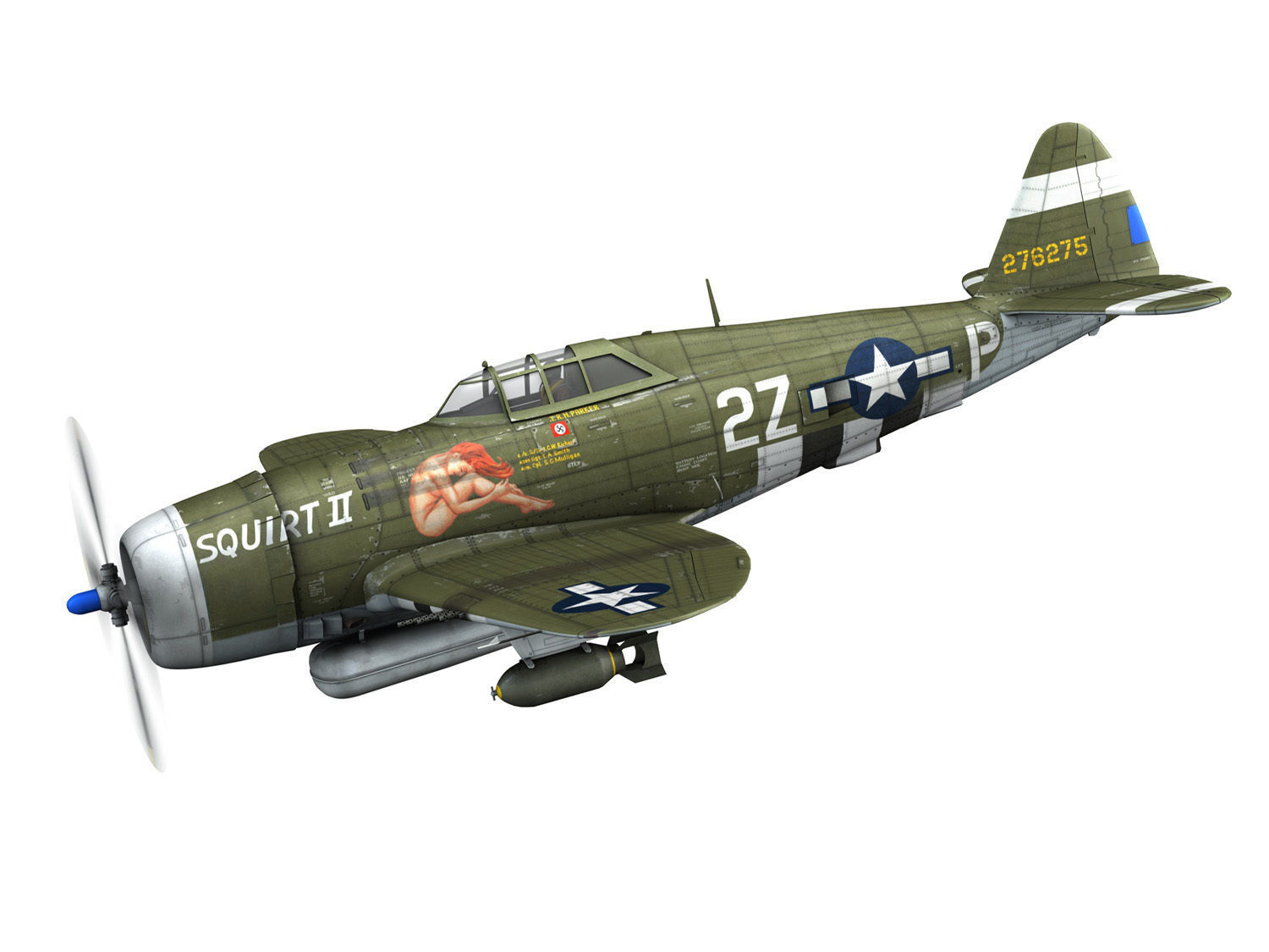 Republic P-47D Thunderbolt - Squirt II 3D model_1
