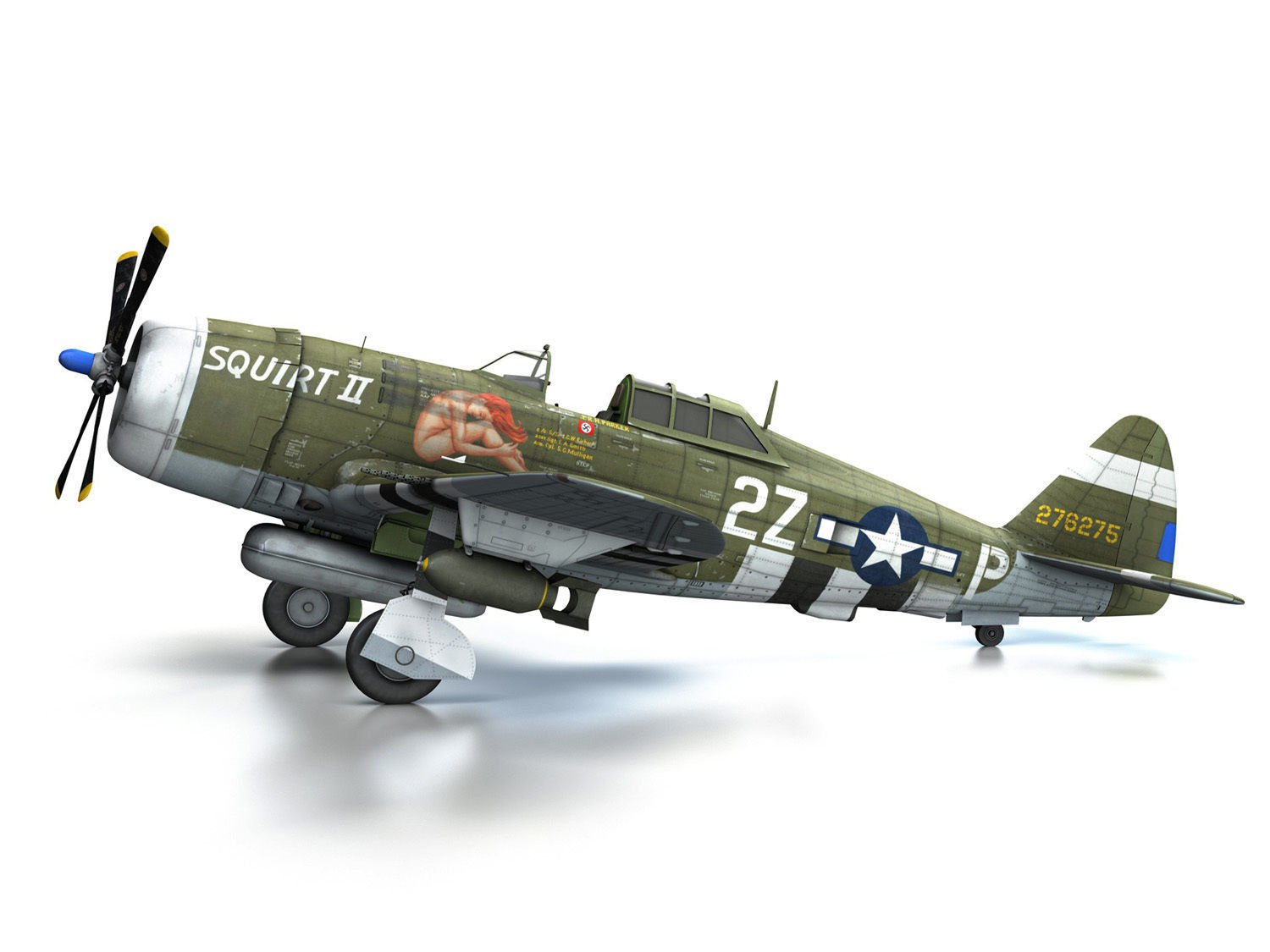 Republic P-47D Thunderbolt - Squirt II 3D model_10