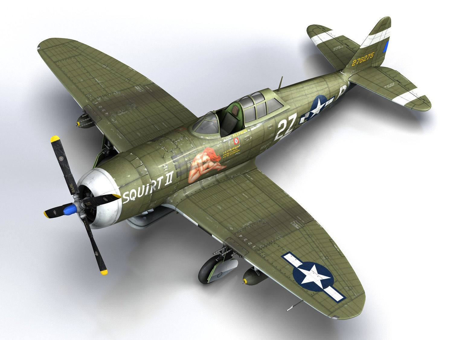 Republic P-47D Thunderbolt - Squirt II 3D model_11