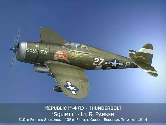 Republic P-47D Thunderbolt - Squirt II 3D model