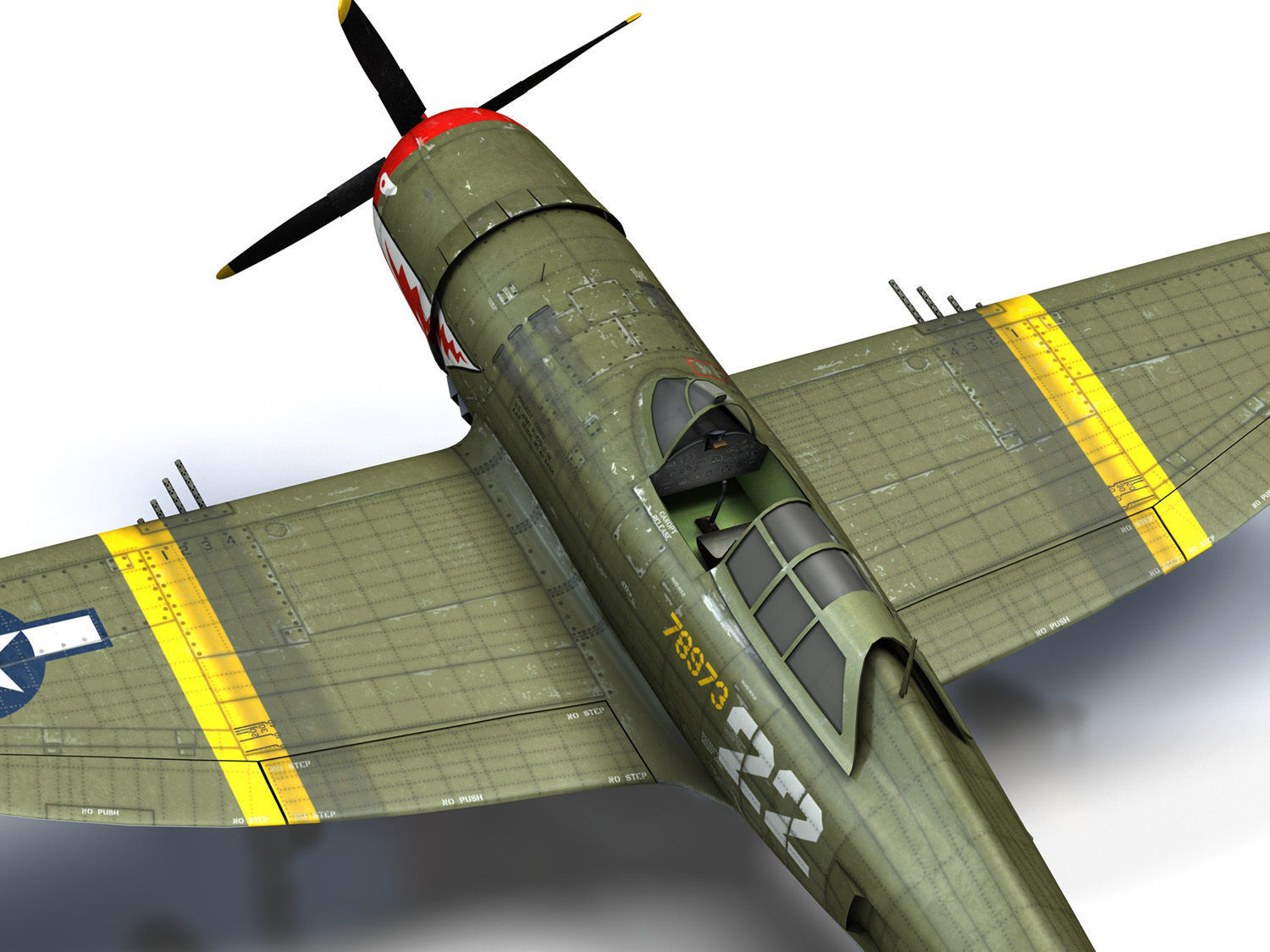 Republic P-47D Thunderbolt - 22  3D model_16