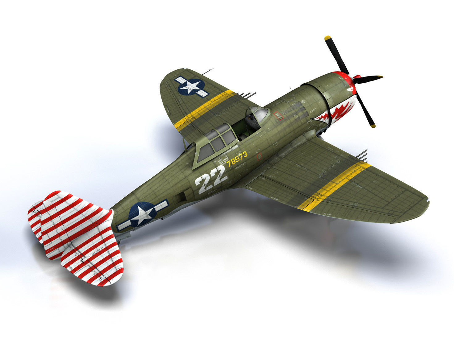 Republic P-47D Thunderbolt - 22  3D model_13