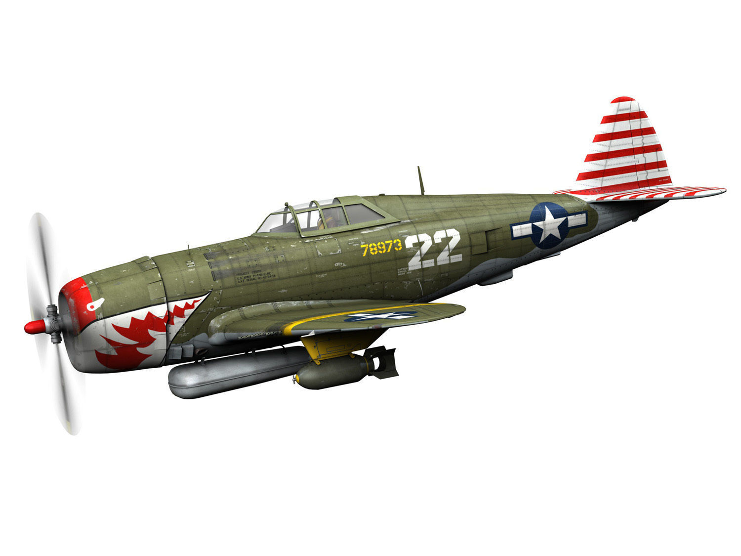 Republic P-47D Thunderbolt - 22  3D model_1
