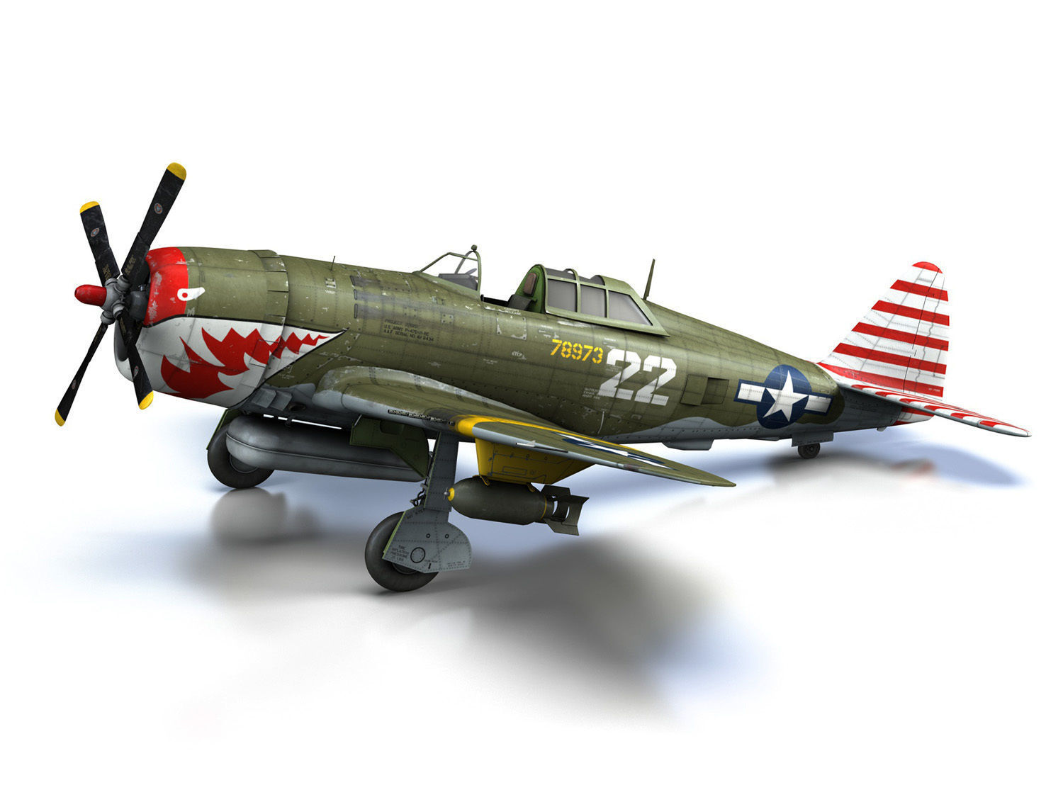 Republic P-47D Thunderbolt - 22  3D model_9