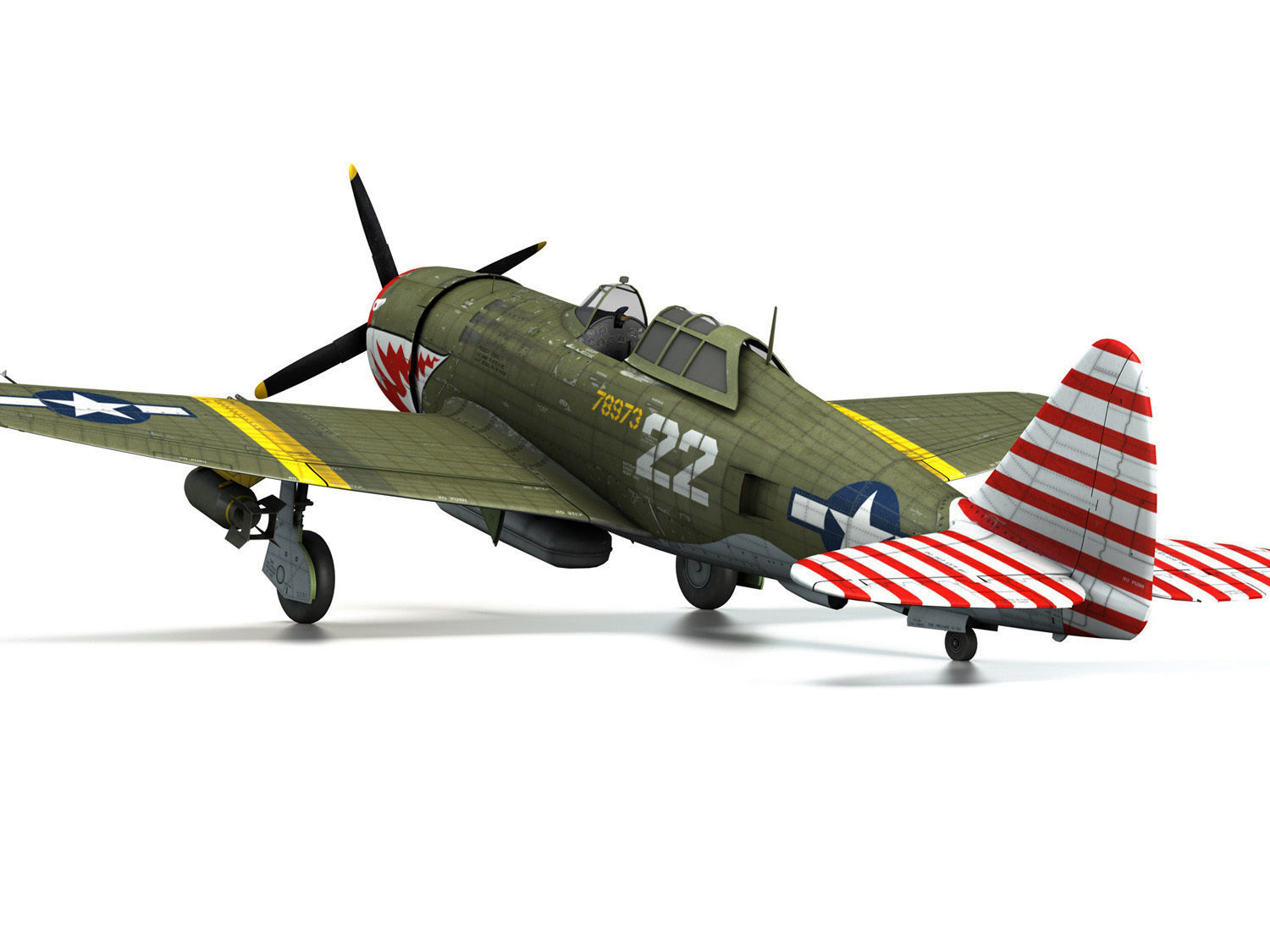 Republic P-47D Thunderbolt - 22  3D model_12