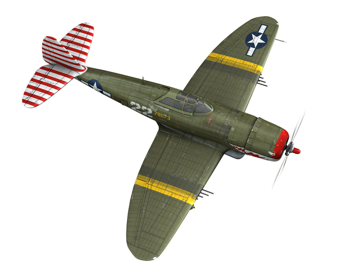 Republic P-47D Thunderbolt - 22  3D model_8