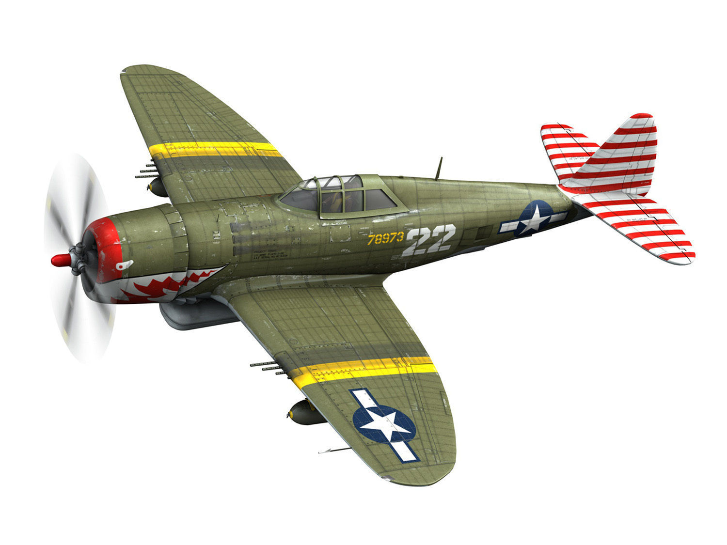 Republic P-47D Thunderbolt - 22  3D model_2