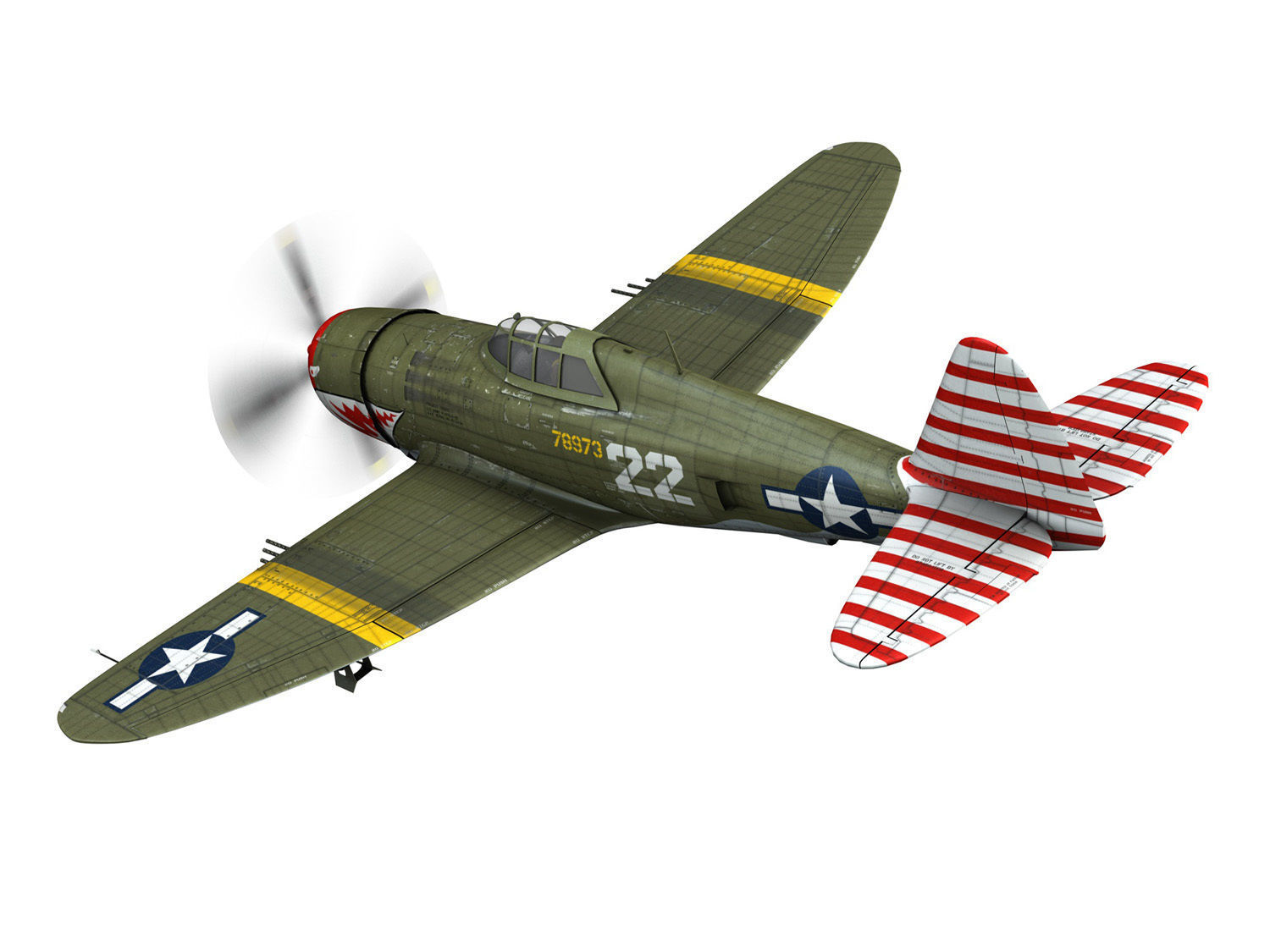 Republic P-47D Thunderbolt - 22  3D model_3