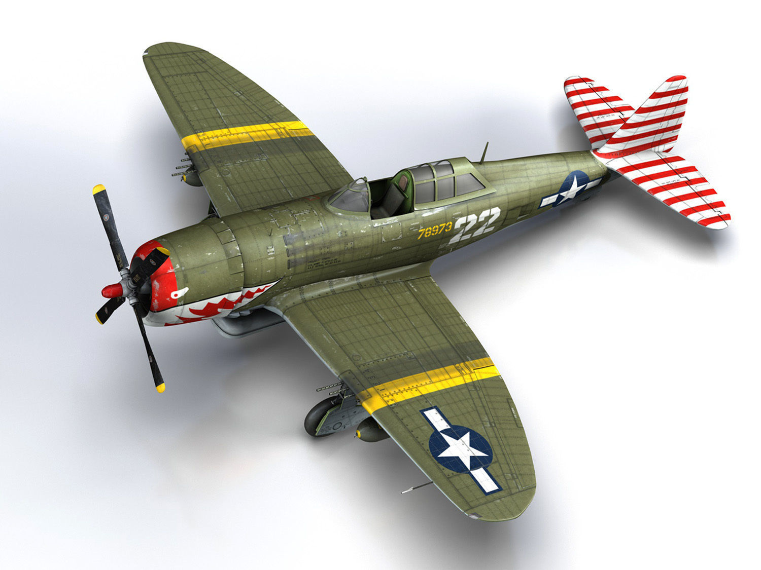Republic P-47D Thunderbolt - 22  3D model_10