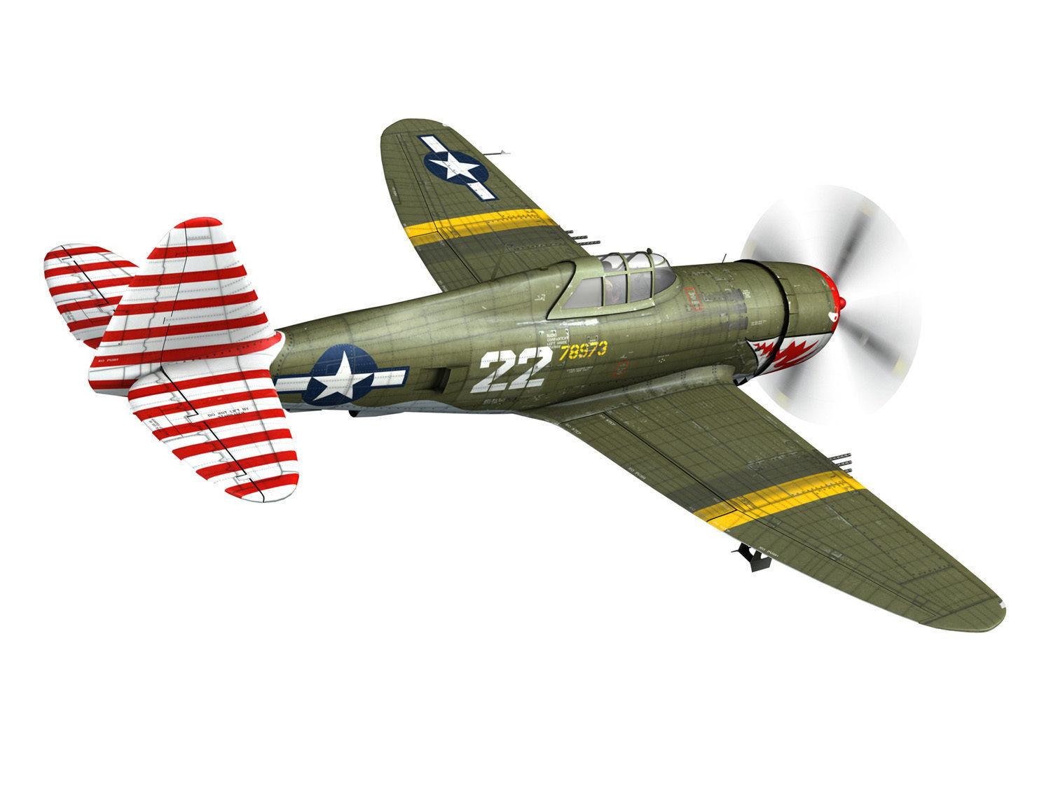 Republic P-47D Thunderbolt - 22  3D model_5
