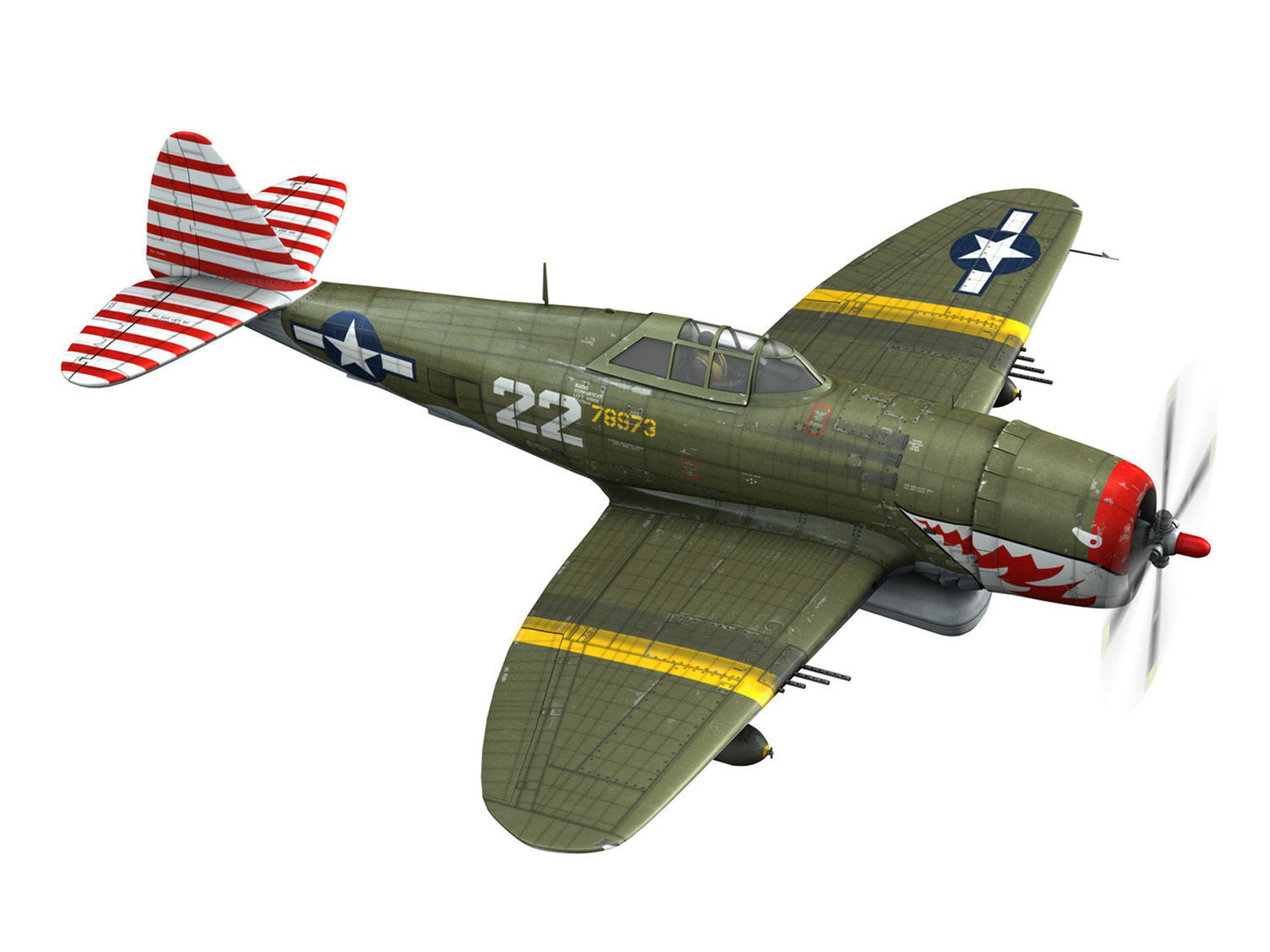 Republic P-47D Thunderbolt - 22  3D model_6