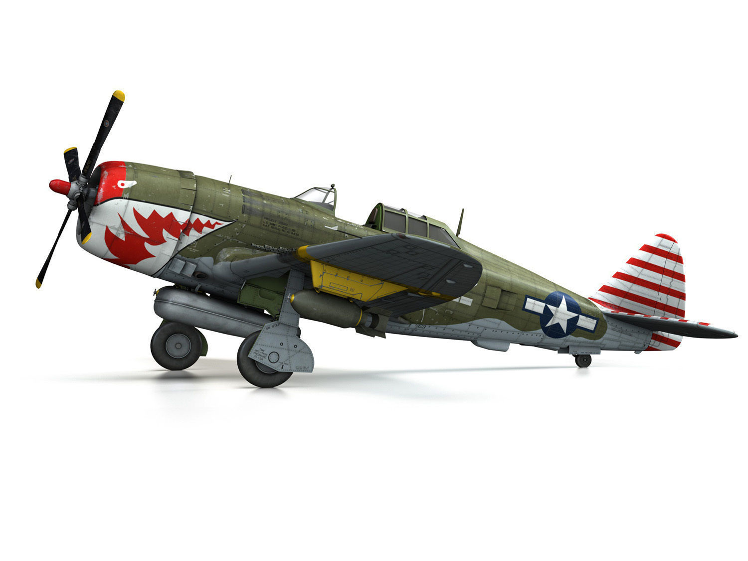 Republic P-47D Thunderbolt - 22  3D model_11