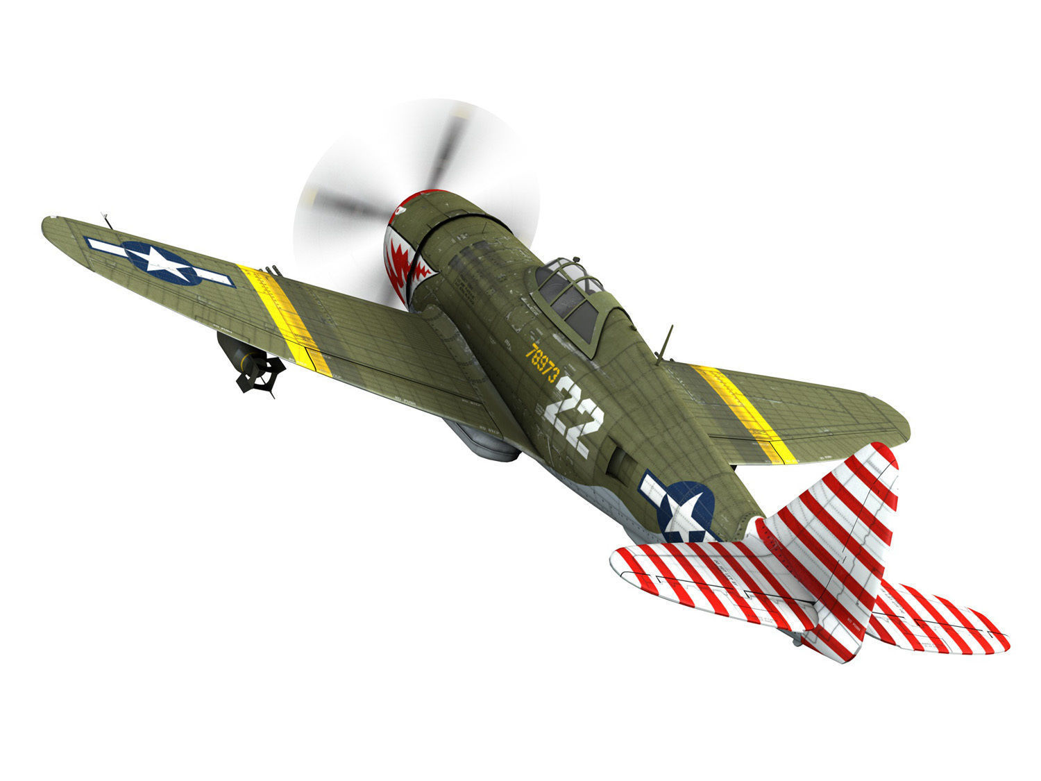 Republic P-47D Thunderbolt - 22  3D model_4