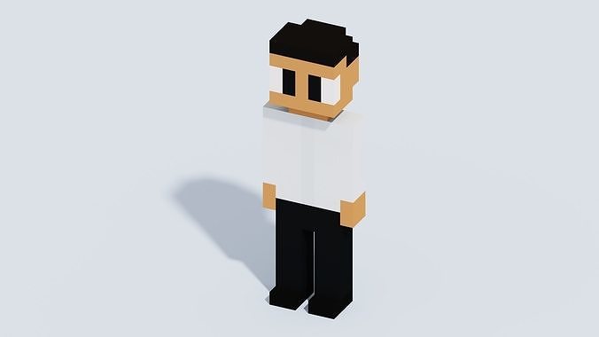 Voxel Human T3 Low-poly 3D model