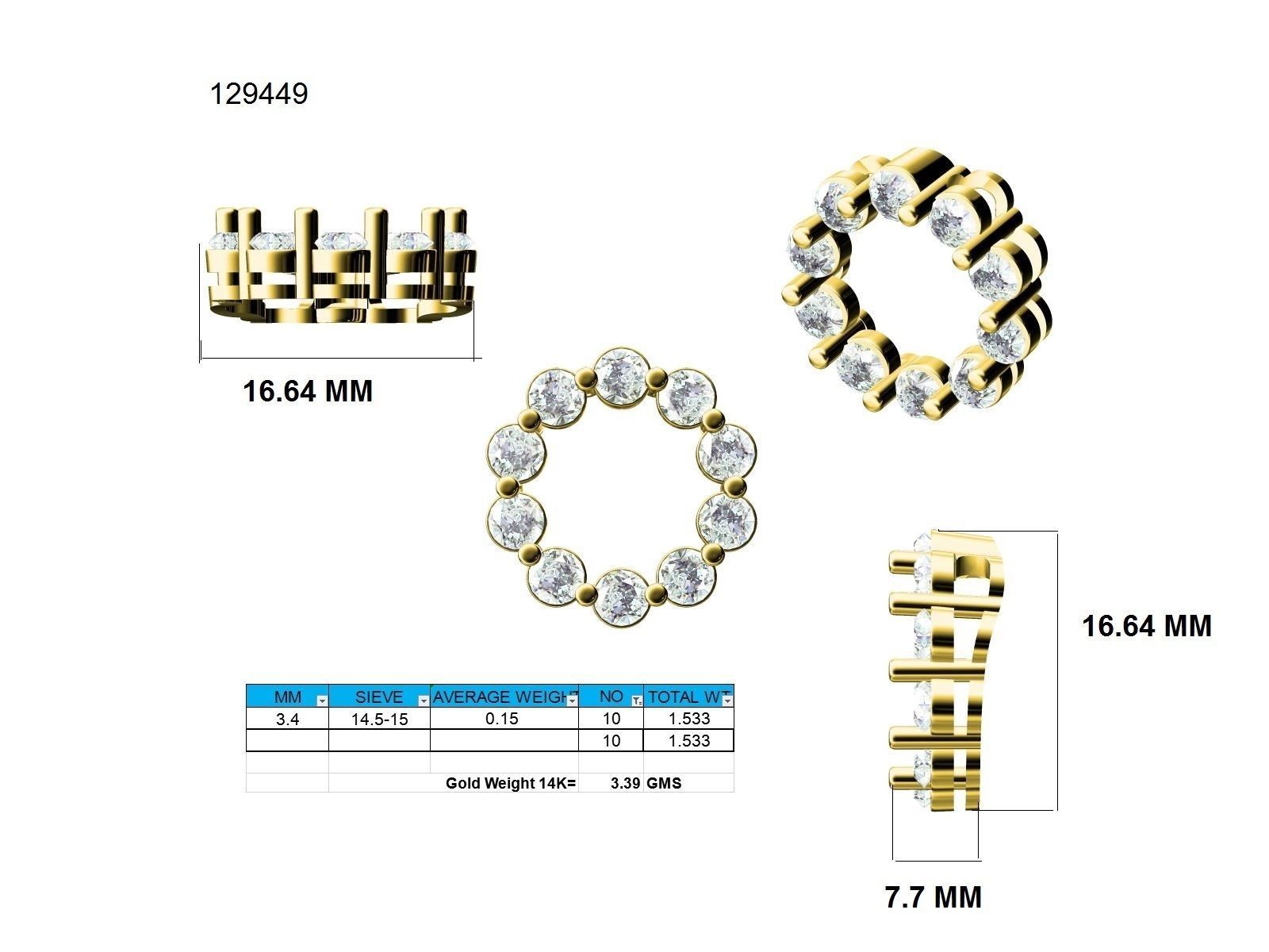 Women round pendant 3dm stl render detail 3D print model_9