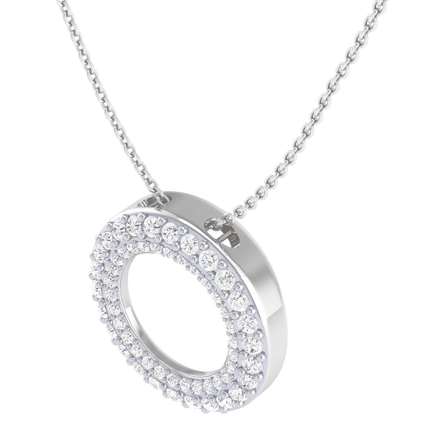 Women round pendant 3dm stl render detail 3D print model_5