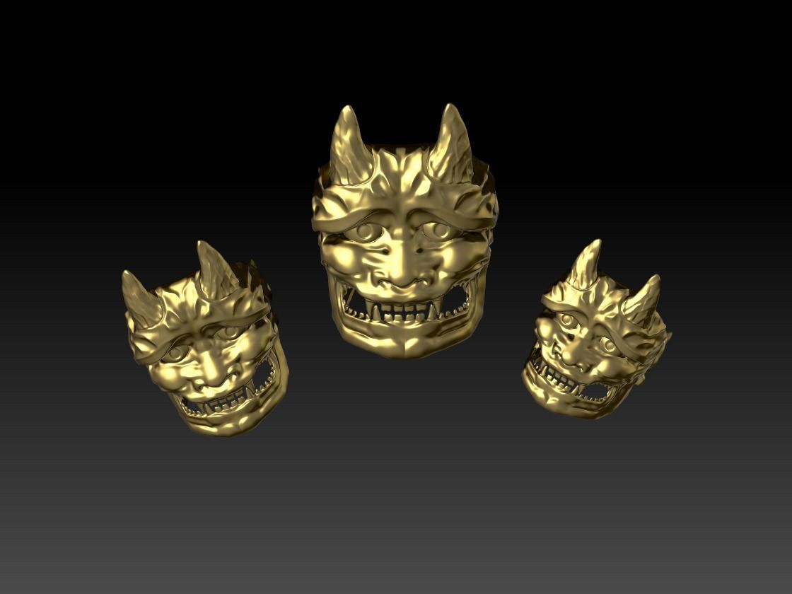 Oni mask ring 3D print model_9