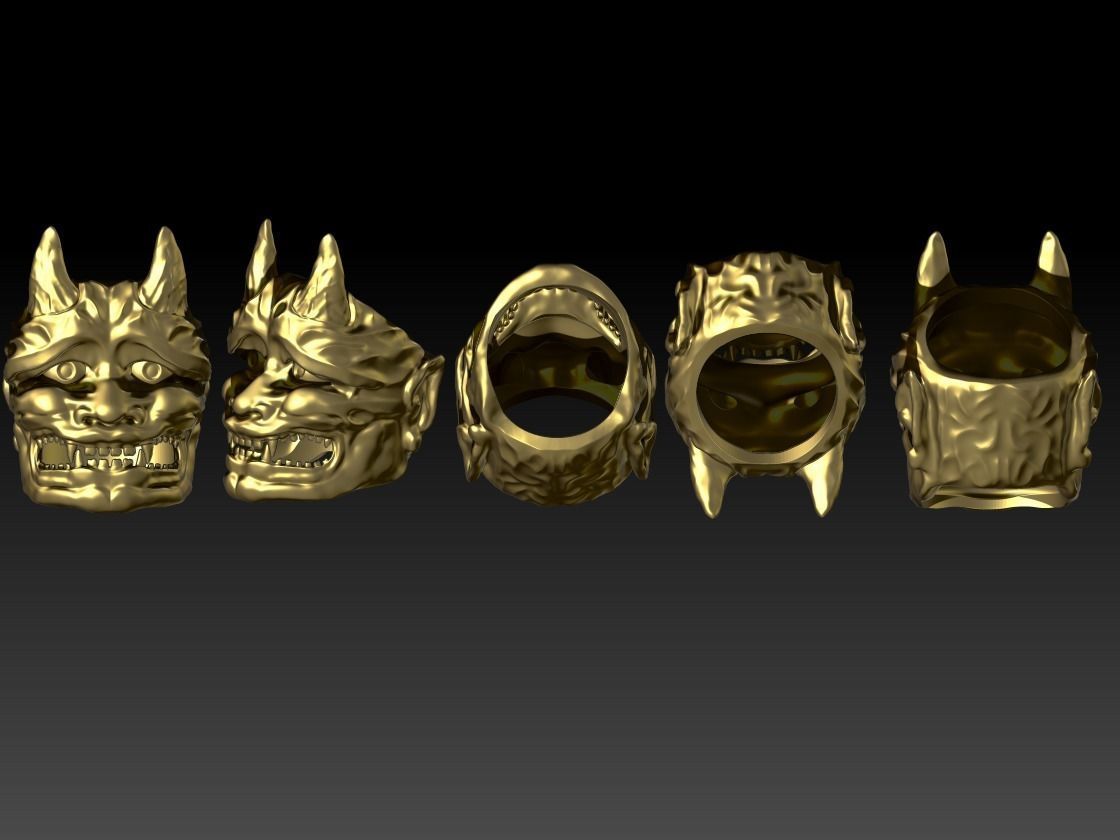 Oni mask ring 3D print model_11