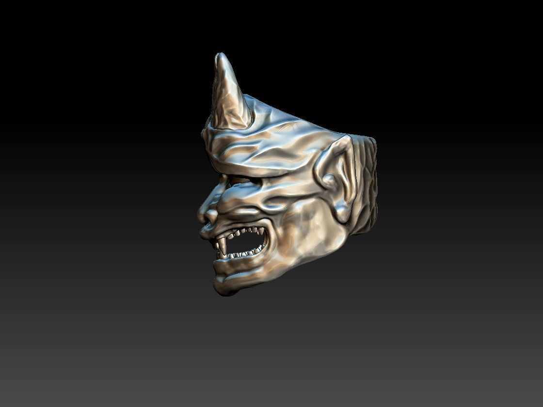 Oni mask ring 3D print model_3
