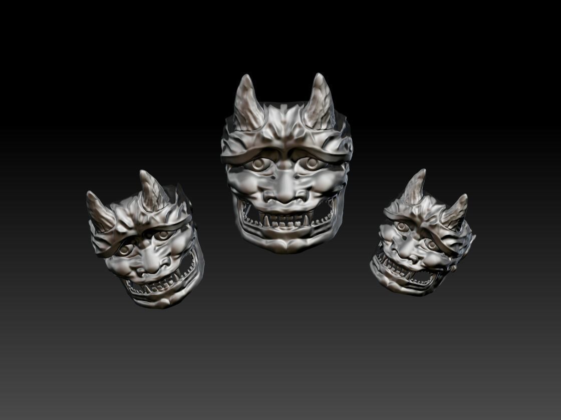 Oni mask ring 3D print model_8