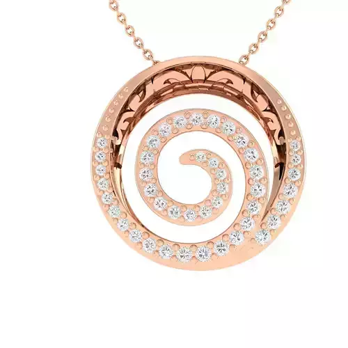 Women round pendant 3dm stl render detail