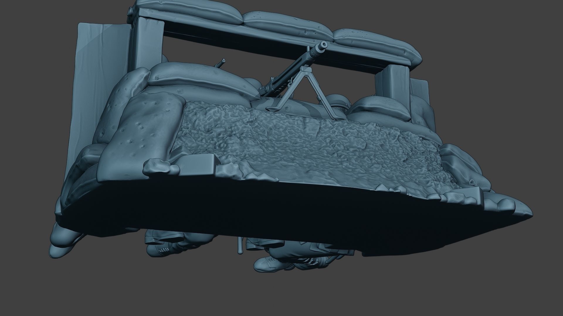 German soldier ww2 MG42 Group G7 3D print model_30