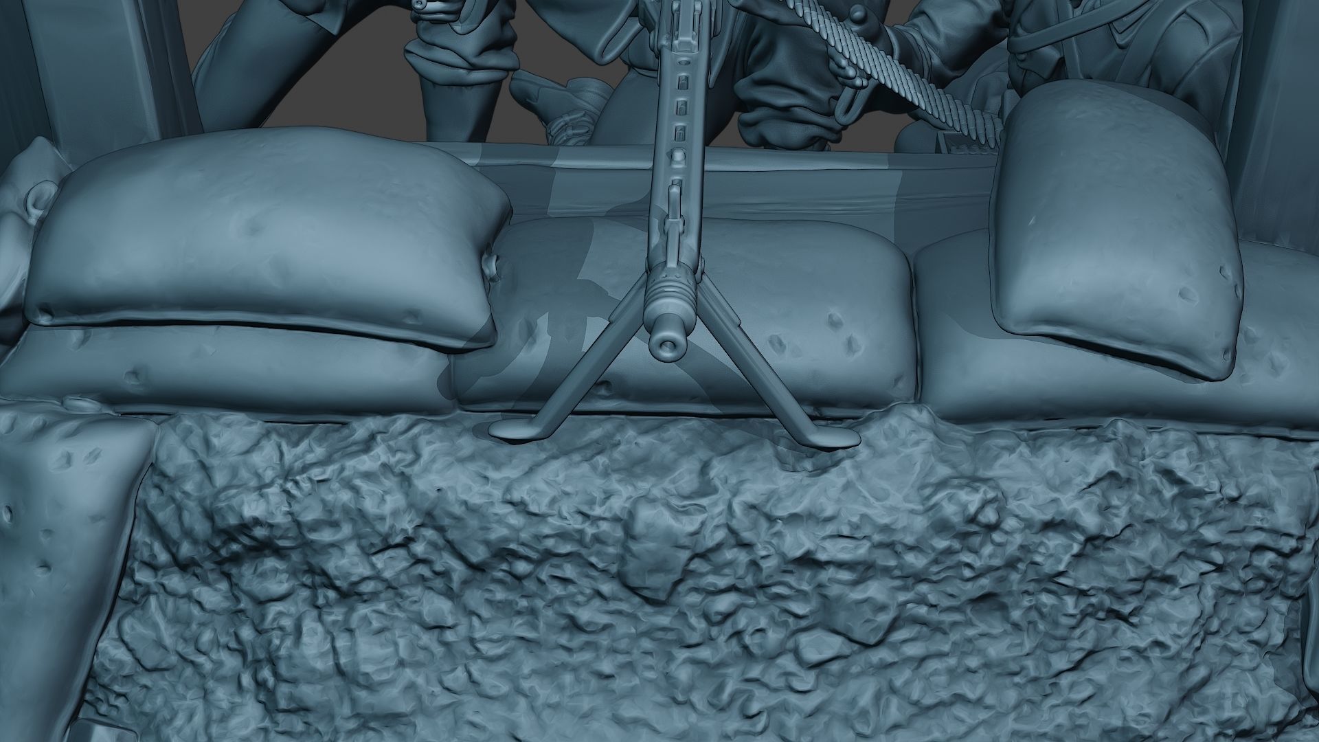 German soldier ww2 MG42 Group G7 3D print model_11