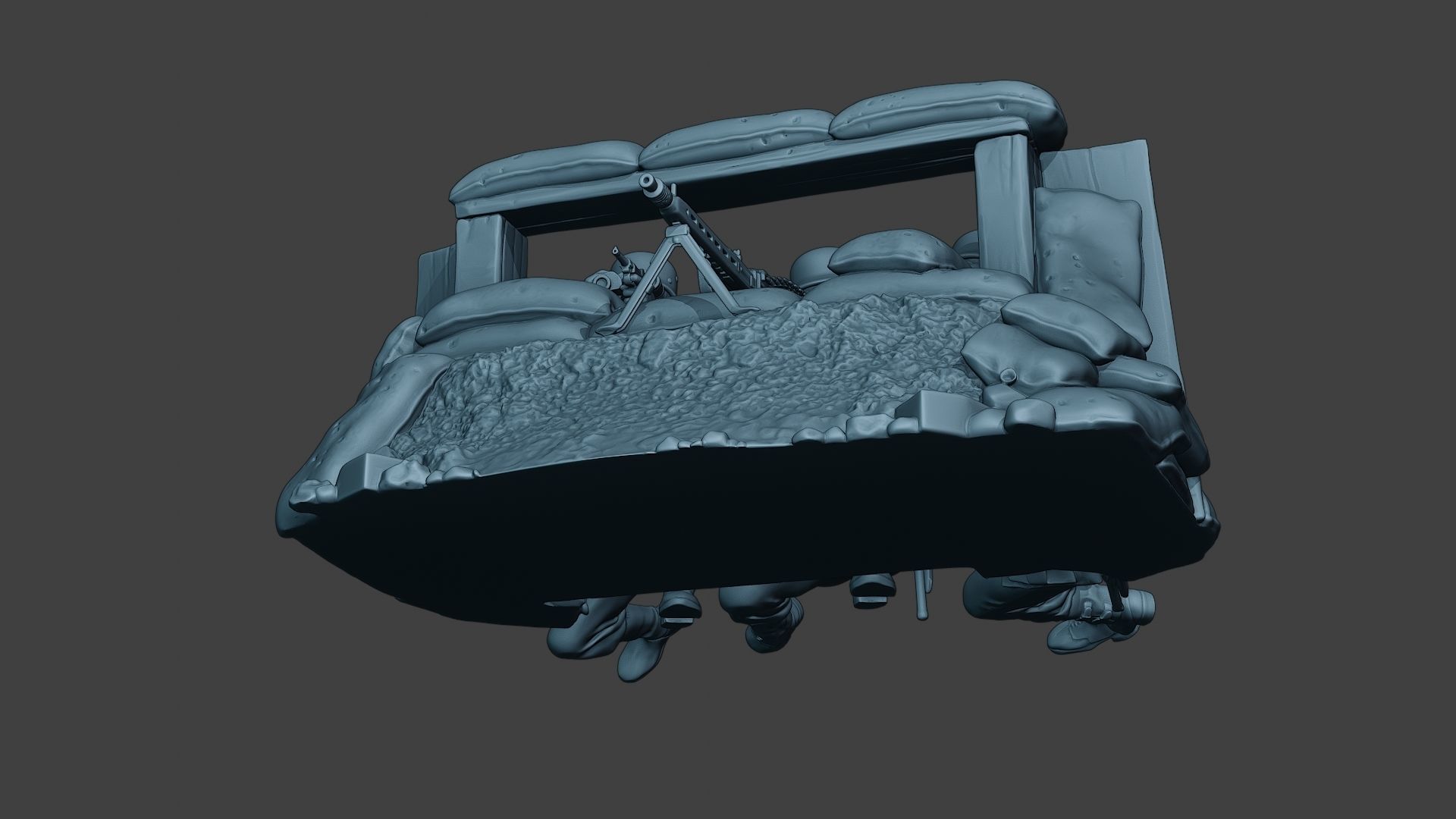 German soldier ww2 MG42 Group G7 3D print model_28