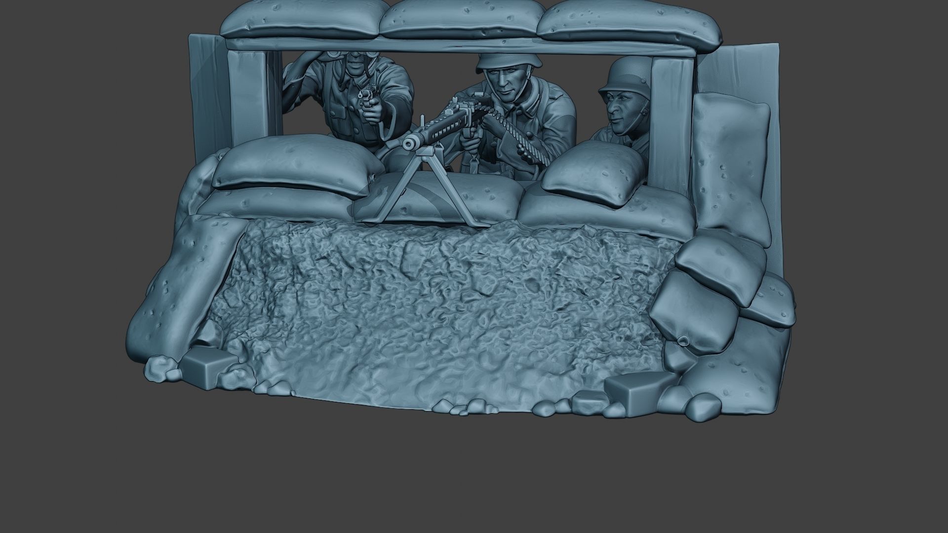 German soldier ww2 MG42 Group G7 3D print model_31