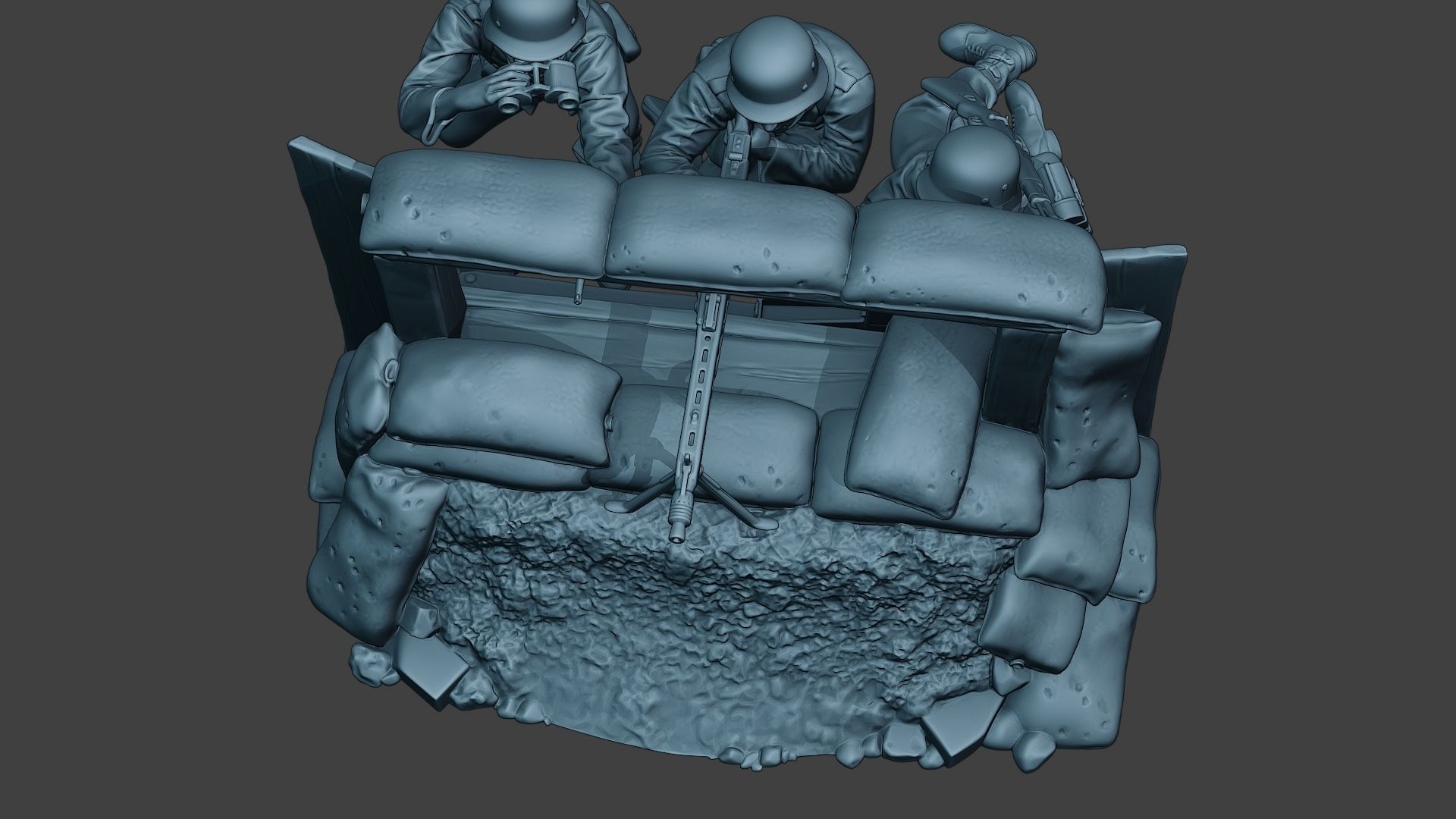 German soldier ww2 MG42 Group G7 3D print model_13