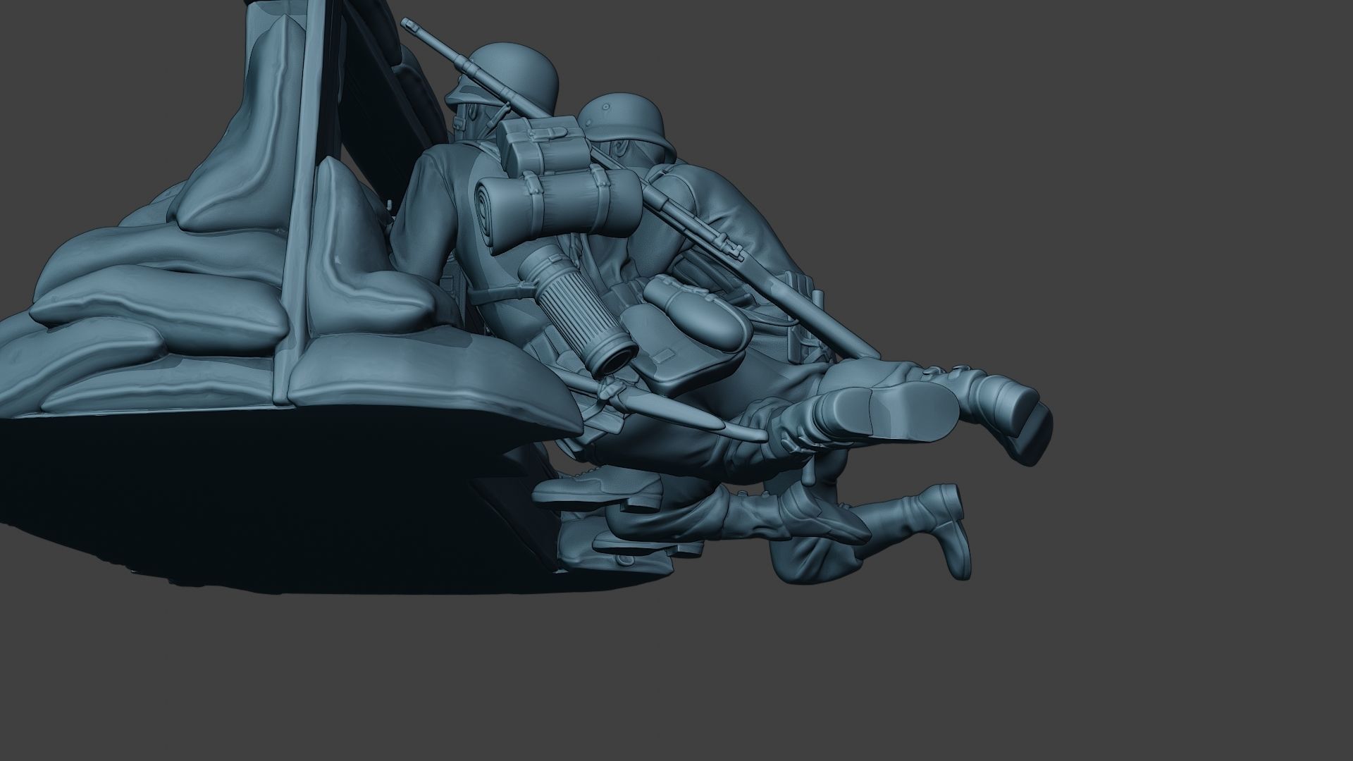 German soldier ww2 MG42 Group G7 3D print model_26