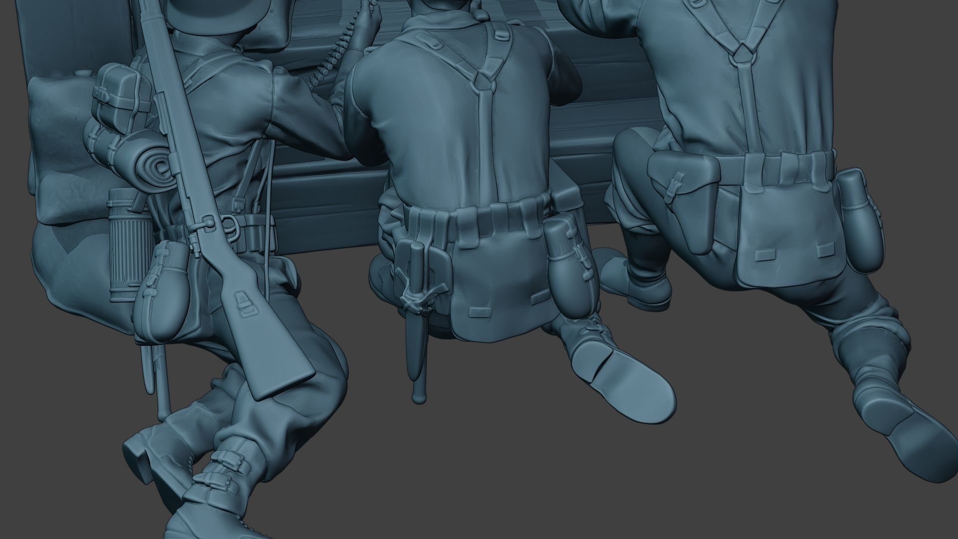 German soldier ww2 MG42 Group G7 3D print model_20