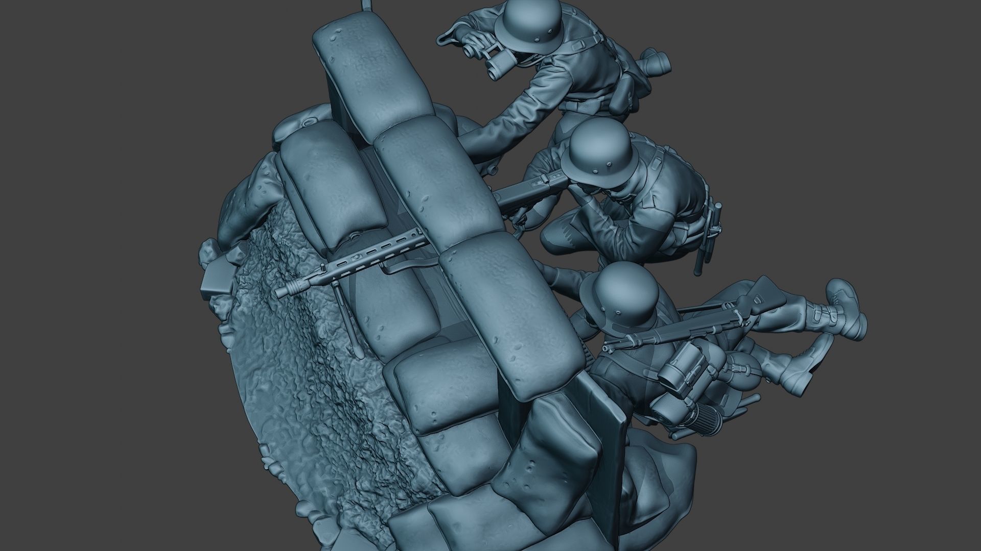 German soldier ww2 MG42 Group G7 3D print model_14