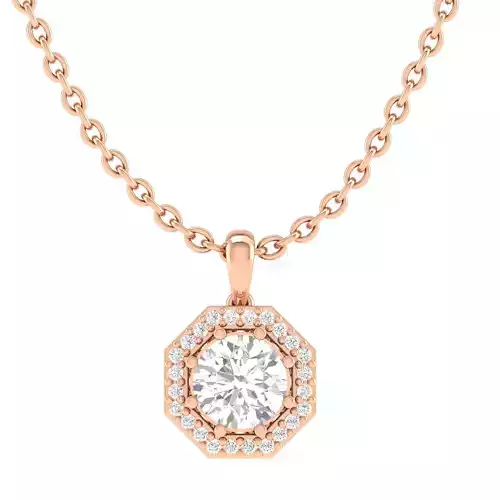 Women round solitaire pendant 3dm stl render detail 3D print model