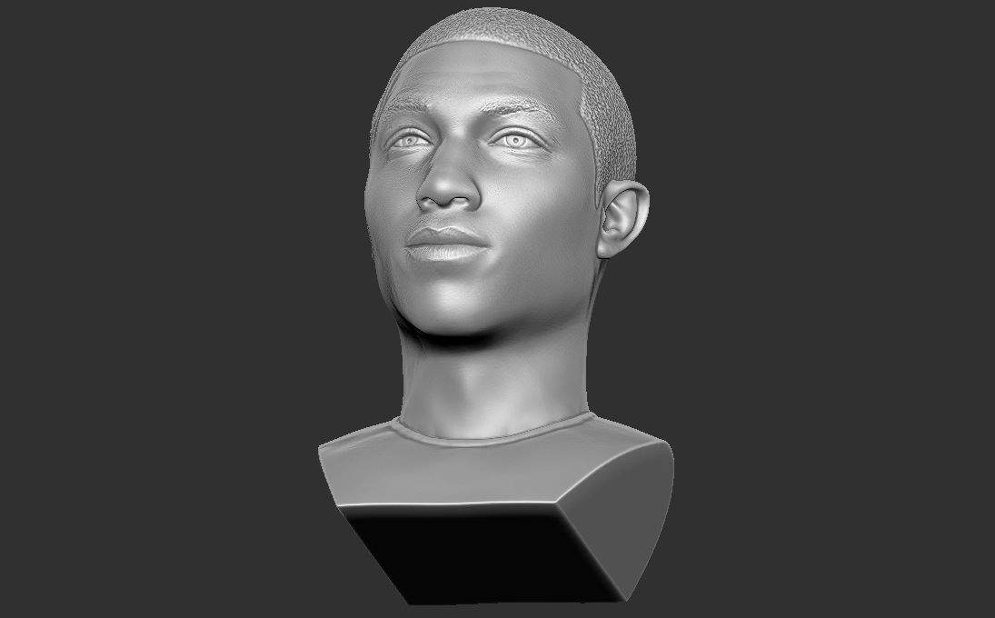 Pharrell Williams bust 3D printing ready stl obj formats 3D print model_22