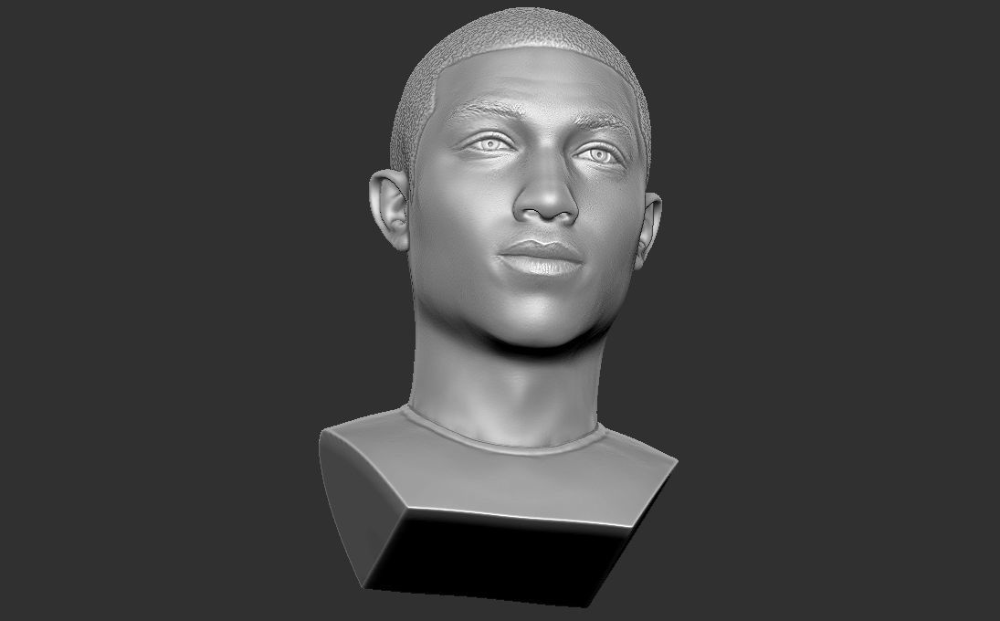 Pharrell Williams bust 3D printing ready stl obj formats 3D print model_21