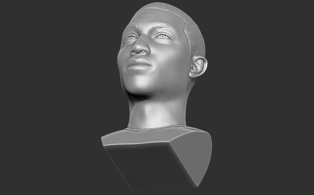 Pharrell Williams bust 3D printing ready stl obj formats 3D print model_29