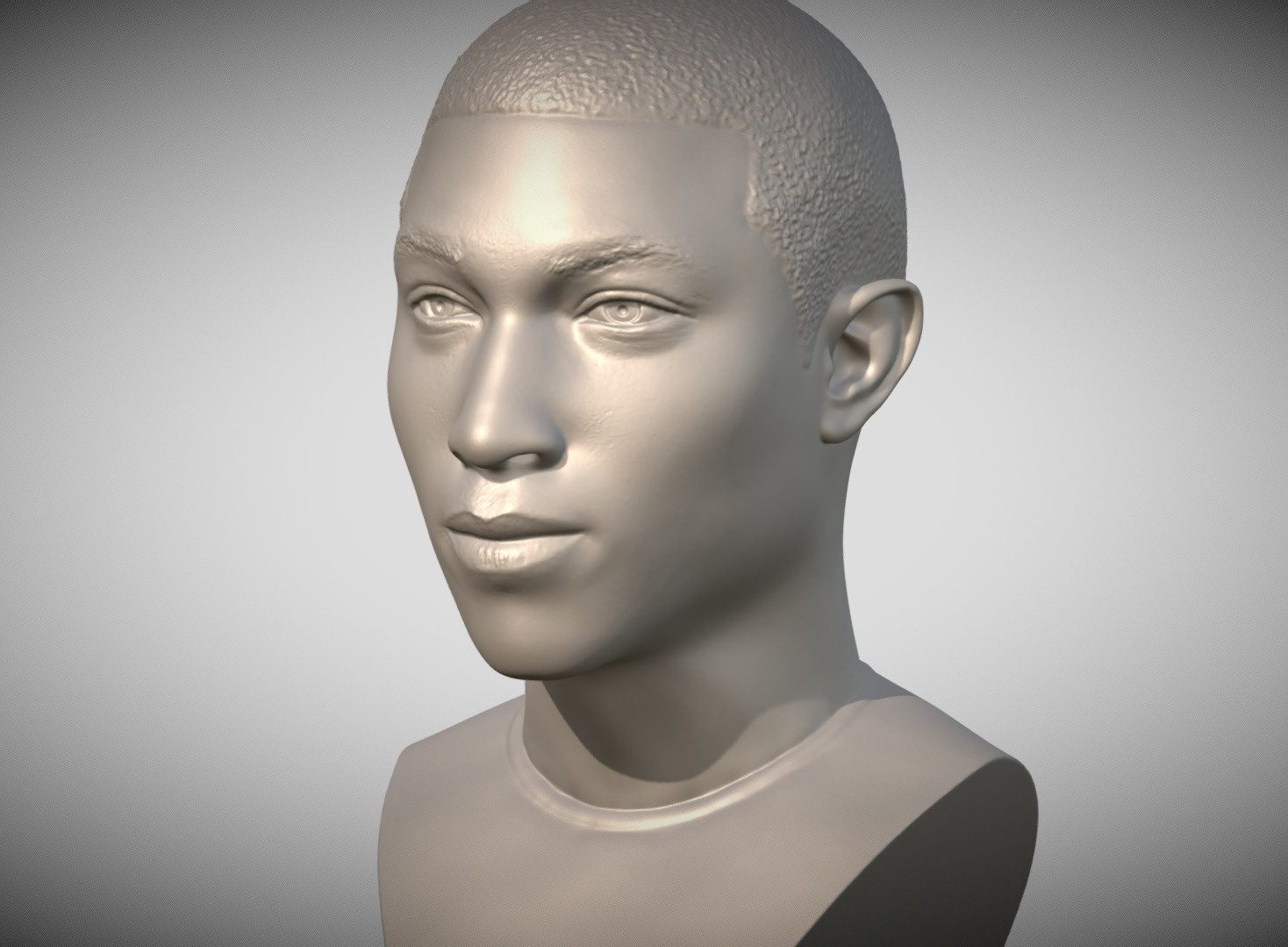 Pharrell Williams bust 3D printing ready stl obj formats 3D print model_4