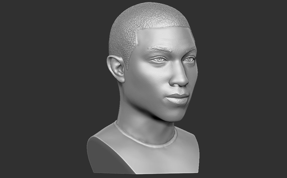 Pharrell Williams bust 3D printing ready stl obj formats 3D print model_15